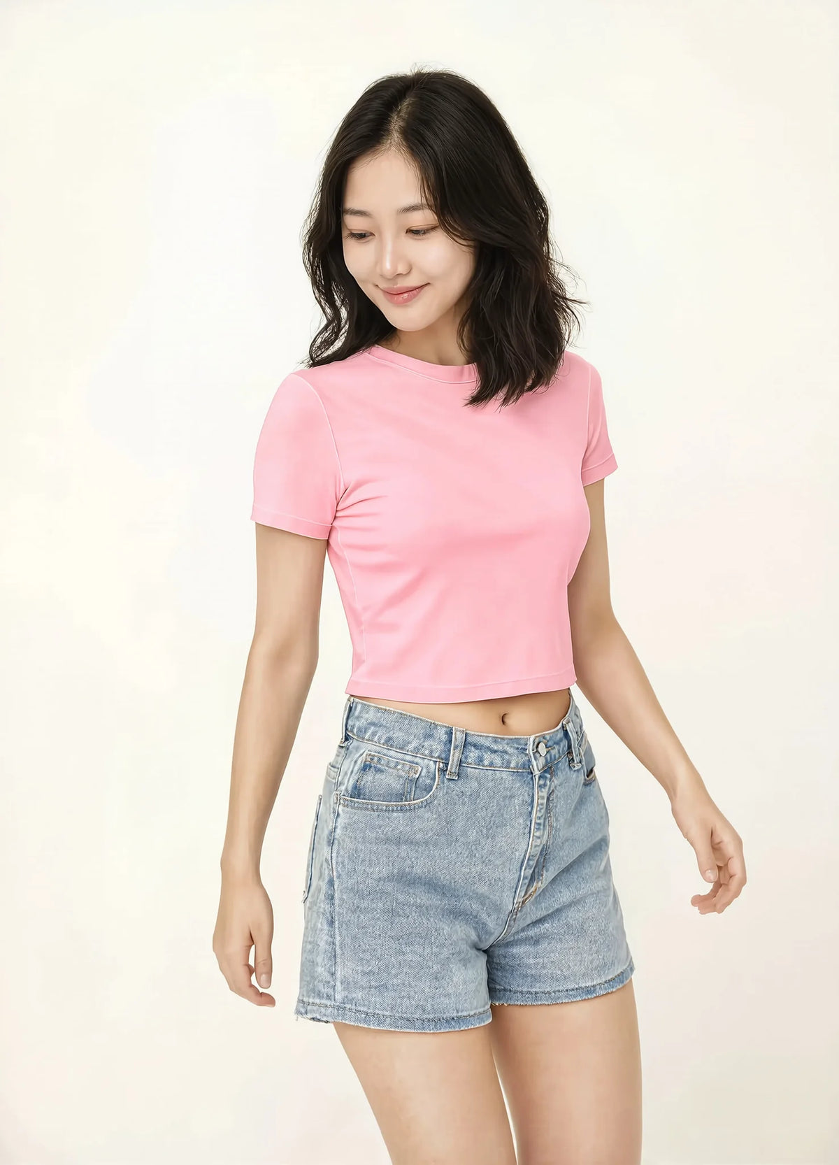 nabi Baby Tee in Underwing (pale pink), front view on model